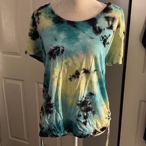 PINK Tie-dye Scrunch Sides Tee